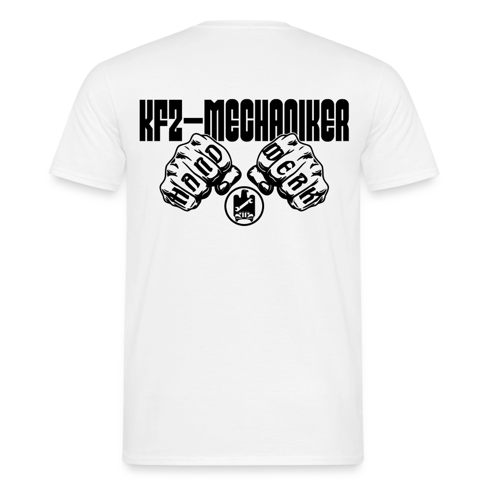 Unisex KFZ-Mechaniker T-Shirt von Spreadconnect, bequemes Männer T-Shirt mit mechanischem Design, vorne sichtbar.