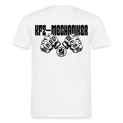 Unisex KFZ-Mechaniker T-Shirt von Spreadconnect, bequemes Männer T-Shirt mit mechanischem Design, vorne sichtbar.
