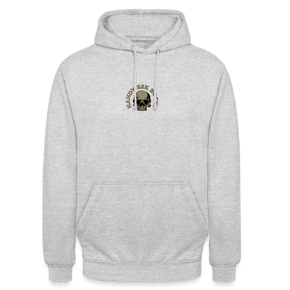 Unisex Hoodie "Handwerk-Rockt" (beidseitig bedruckt) - Hellgrau meliert