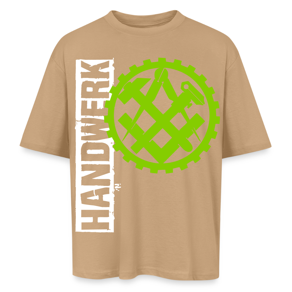 Oversized Unisex T-Shirt "Mechaniker" Beige Oversized Unisex T-Shirt