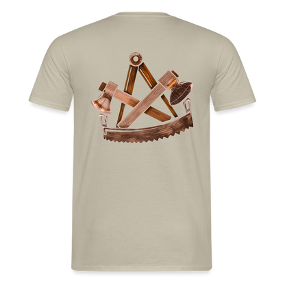 Unisex T-Shirt "Zimmermann" (beidseitig bedruckt) Sandbeige Männer T-Shirt
