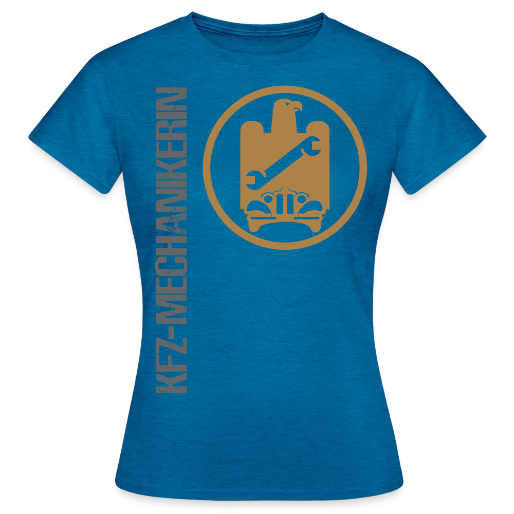 Weibliches T-Shirt von Spreadconnect mit KFZ-Mechanikerin-Design, bequemes Frauen T-Shirt in modernem Stil.