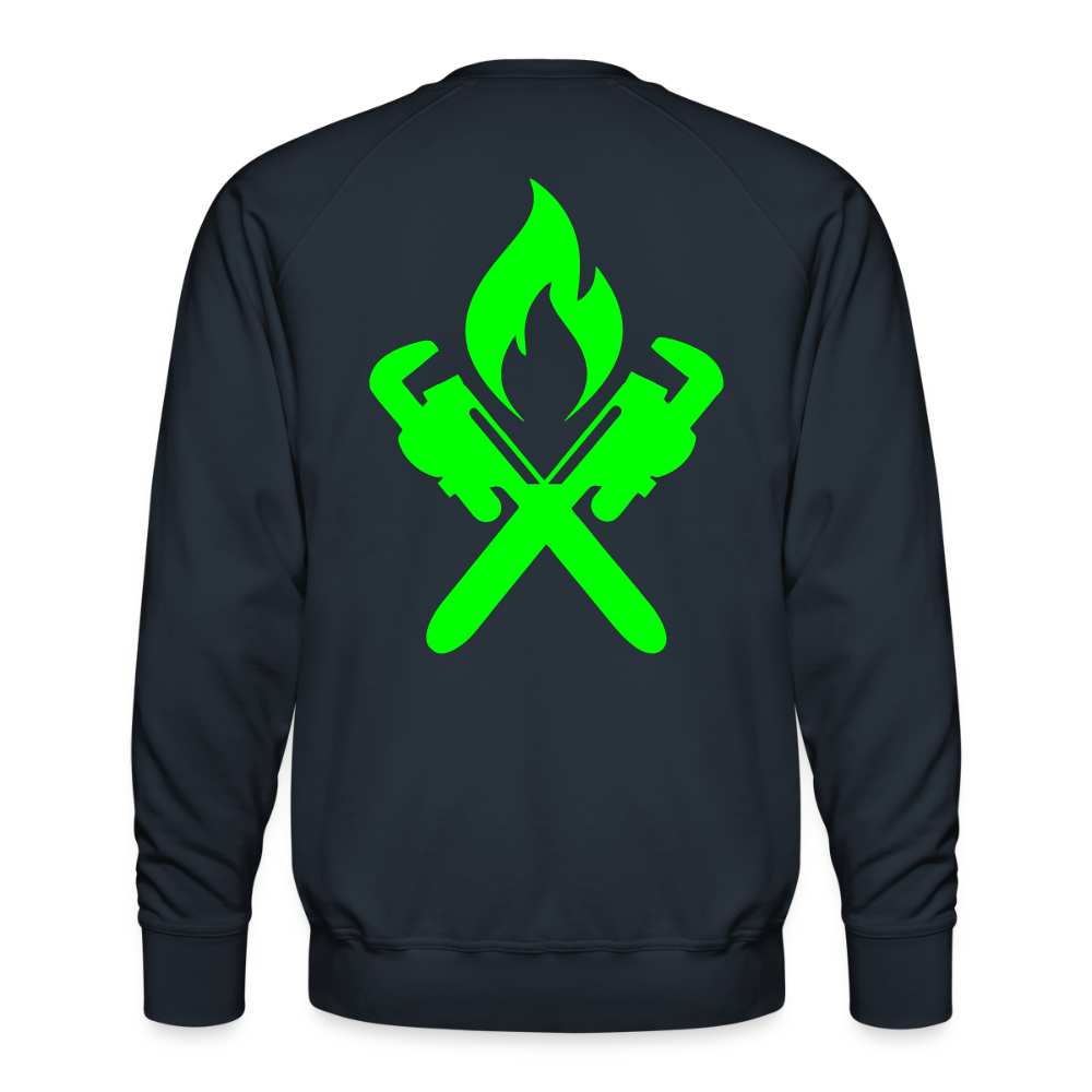 Unisex Premium Pullover "Heizungsbauer" neongrün Navy Männer Premium Pullover