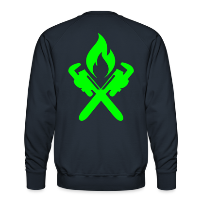 Unisex Premium Pullover "Heizungsbauer" neongrün Navy Männer Premium Pullover