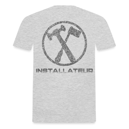 Unisex T-Shirt "Installateur" Grau meliert Männer T-Shirt