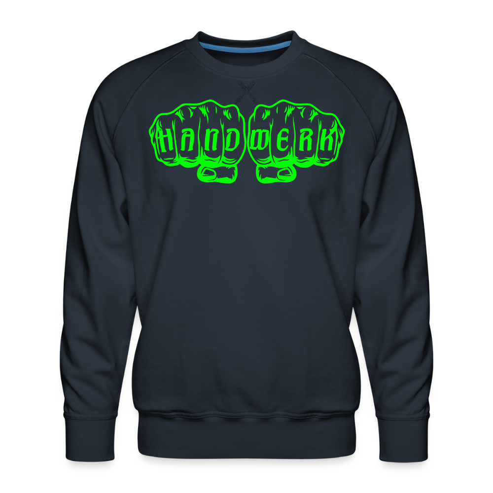 Unisex Premium Pullover "Bodenleger" neongrün Navy Männer Premium Pullover