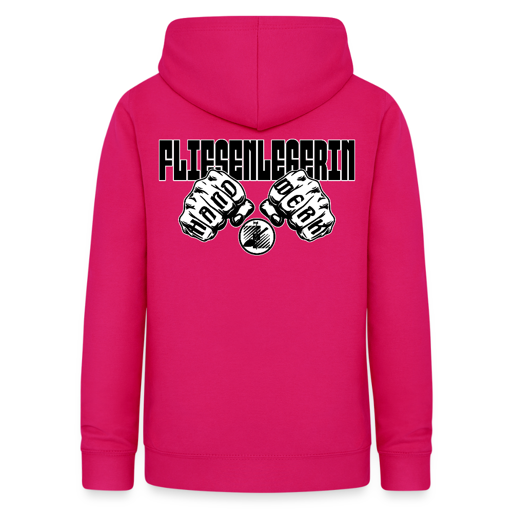 Frauen Hoodie "Fliesenlegerin" (beidseitig beruckt) dunkles Pink Frauen Hoodie