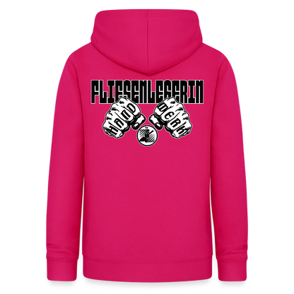 Frauen Hoodie "Fliesenlegerin" (beidseitig beruckt) dunkles Pink Frauen Hoodie