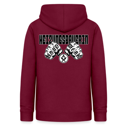 Frauen Hoodie "Heizungsbauerin" (beidseitig beruckt) - Bordeaux