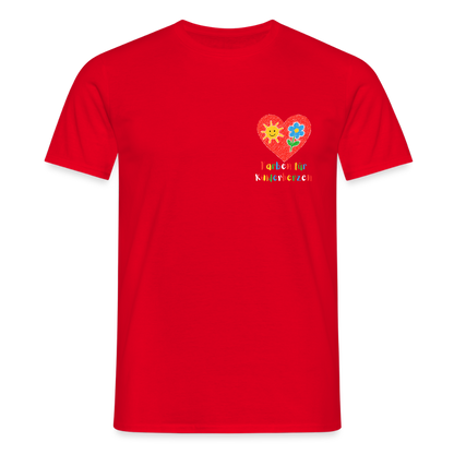 Unisex T-Shirt "Farben für Kinderherzen" (beidseitig bedruckt) Rot Männer T-Shirt