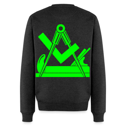 Unisex Premium Pullover "Schreiner" neongrün Anthrazit meliert Männer Premium Pullover
