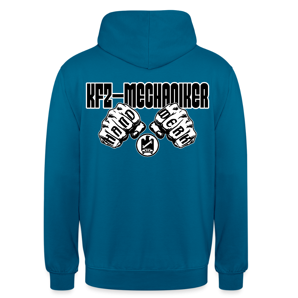 Unisex Hoodie "Mechaniker" (beidseitig bedruckt) Tiefseeblau Unisex Hoodie