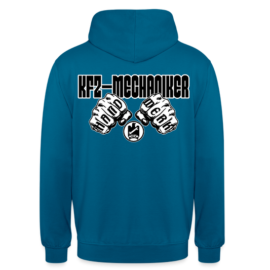 Unisex Hoodie "Mechaniker" (beidseitig bedruckt) Tiefseeblau Unisex Hoodie