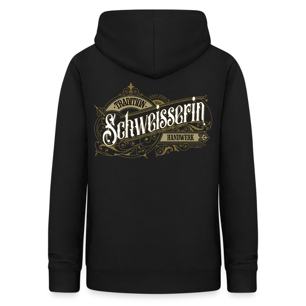 Frauen Hoodie "Schweisserin" Nostalgie Handwerk Schwarz Frauen Hoodie