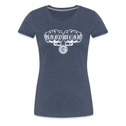 Frauen Premium T-Shirt "Gerüstbauer" - Blau meliert