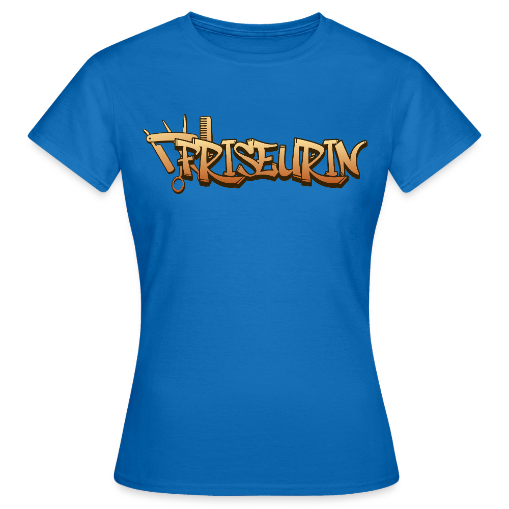 Frauen T-Shirt "Friseurin" Royalblau Frauen T-Shirt