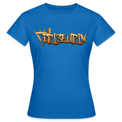 Frauen T-Shirt "Friseurin" Royalblau Frauen T-Shirt