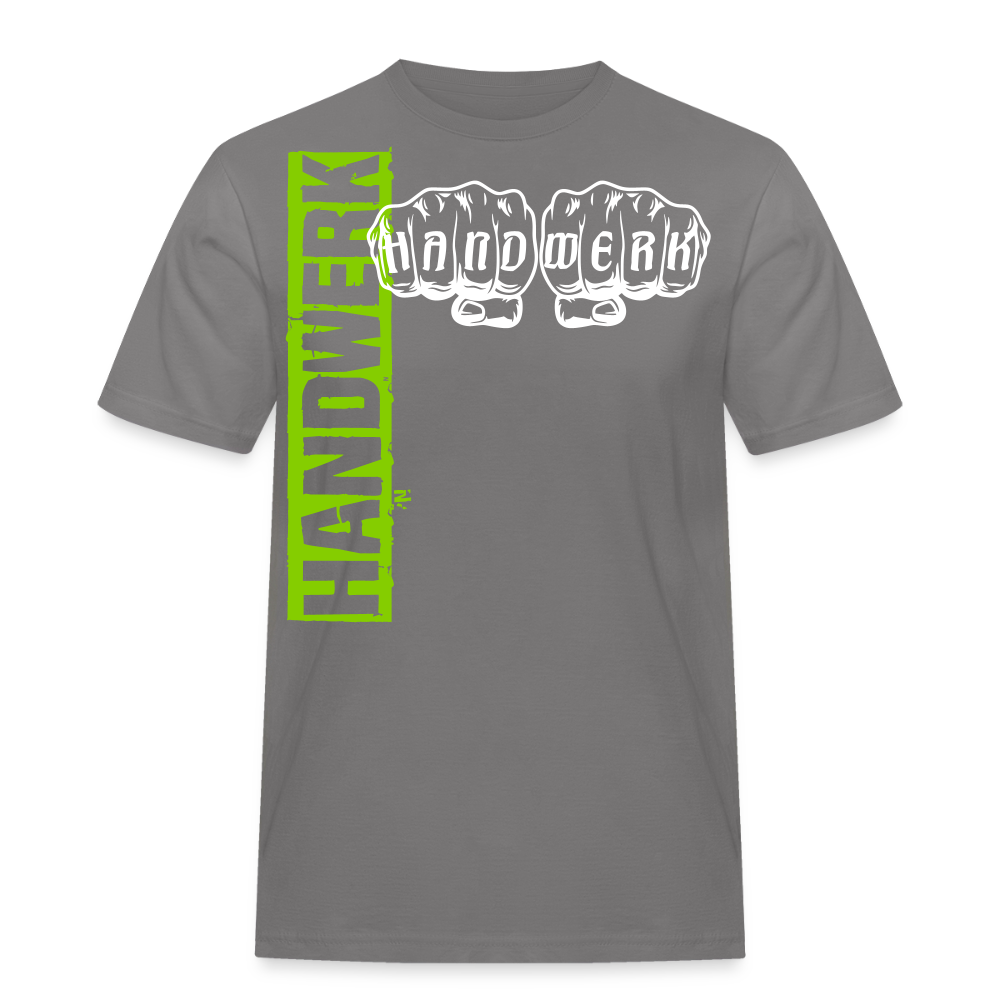 Unisex Workwear T-Shirt "Handwerk" Grau Männer Workwear T-Shirt