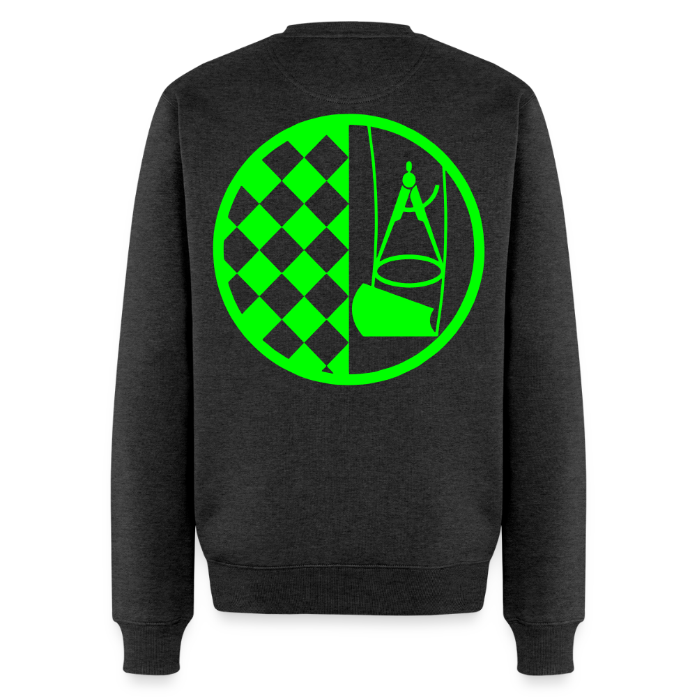 Unisex Premium Pullover "Bodenleger" neongrün Anthrazit meliert Männer Premium Pullover