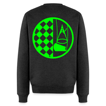 Unisex Premium Pullover "Bodenleger" neongrün Anthrazit meliert Männer Premium Pullover