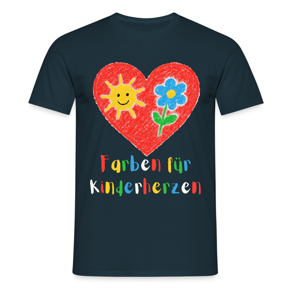 Unisex T-Shirt "Farben für Kinderherzen" Navy Männer T-Shirt