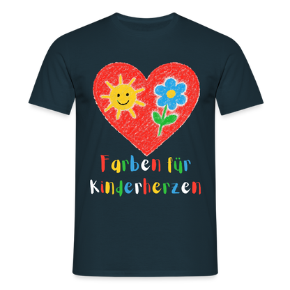 Unisex T-Shirt "Farben für Kinderherzen" Navy Männer T-Shirt
