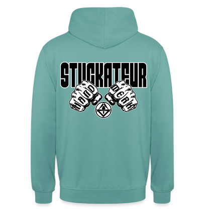 Unisex Hoodie "Stuckateur" (beidseitig bedruckt) Pastelltürkis Unisex Hoodie