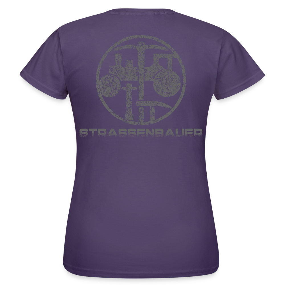 Frauen T-Shirt "Strassenbauer" Dunkellila Frauen T-Shirt