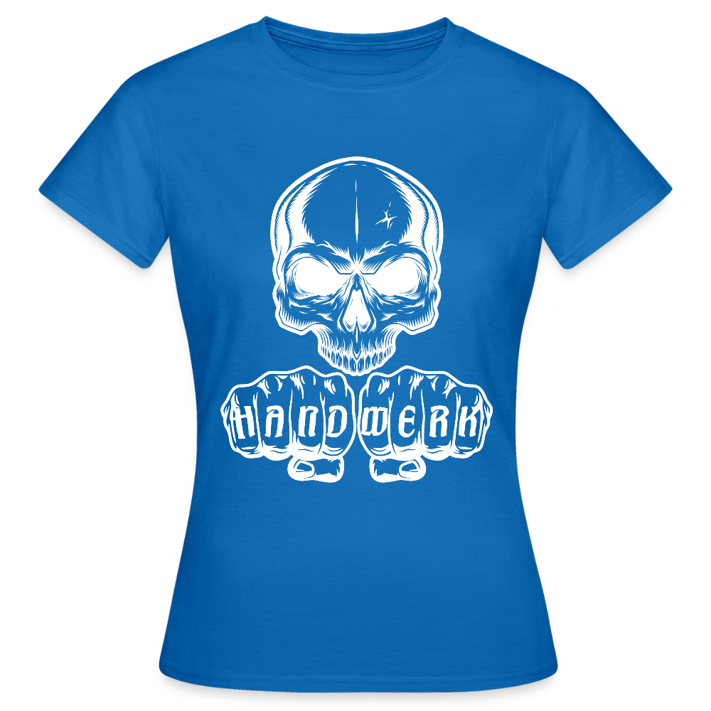 Frauen T-Shirt "Skull-Handwerk" Royalblau Frauen T-Shirt