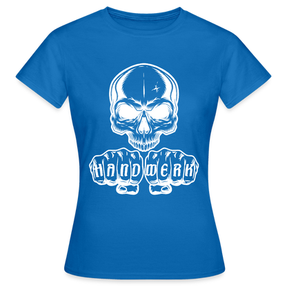 Frauen T-Shirt "Skull-Handwerk" Royalblau Frauen T-Shirt