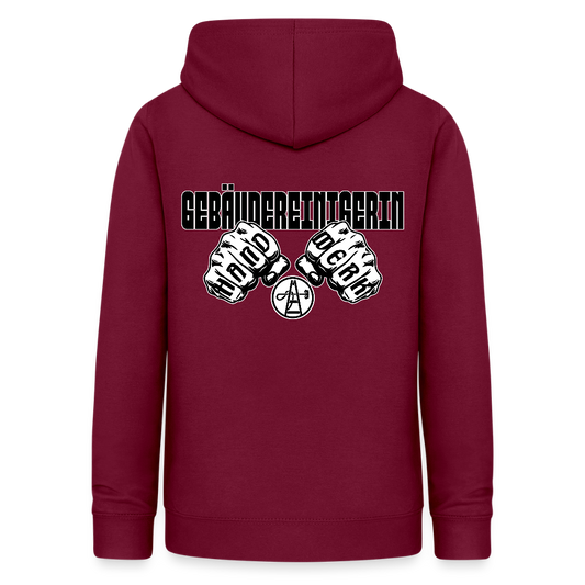 Frauen Hoodie "Gebäudereinigerin" (beidseitig bedruckt) - Bordeaux