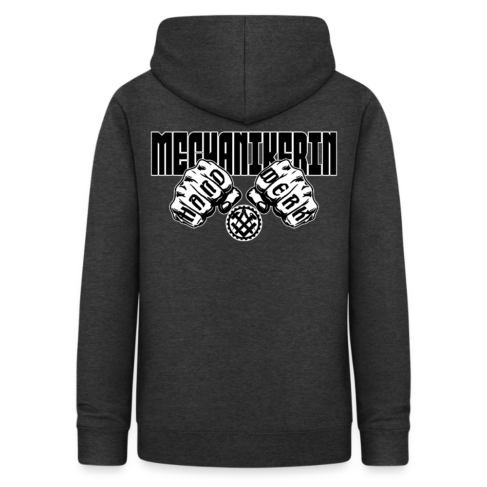 Frauen Hoodie "Mechanikerin" (beidseitig beruckt) Anthrazit Frauen Hoodie