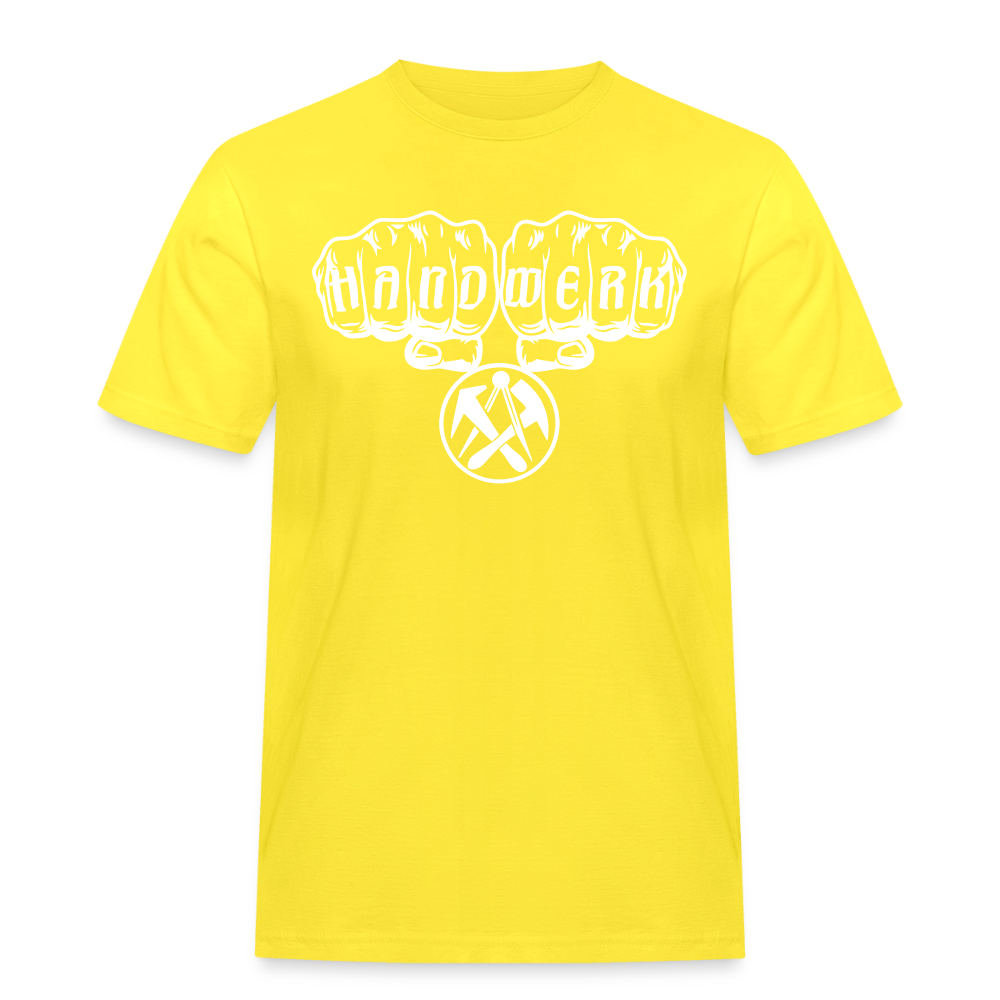 Männer Workwear T-Shirt "Dachdecker" Gelb Männer Workwear T-Shirt