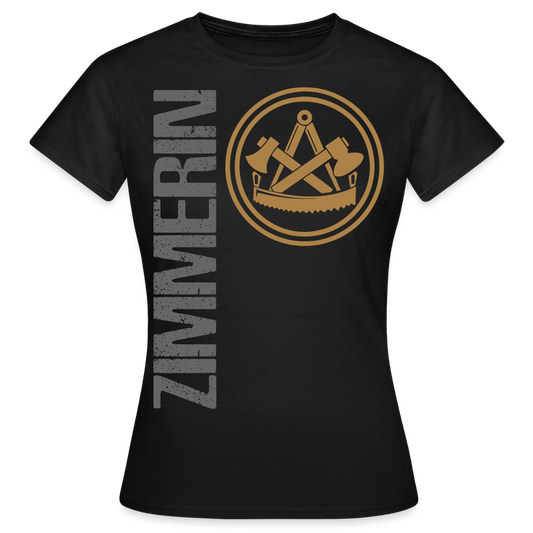 Frauen T-Shirt "Zimmerin" - Schwarz