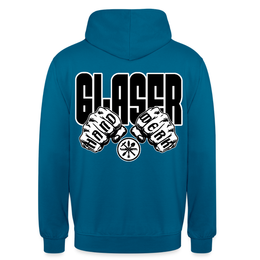 Unisex Hoodie "Glaser" (beidseitig bedruckt) - Tiefseeblau 