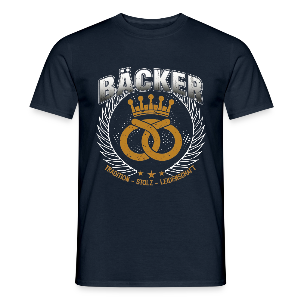 Unisex Tradition Bäcker T-Shirt für Männer von Spreadconnect, mit traditionellem Bäcker-Design, vor weißem Hintergrund