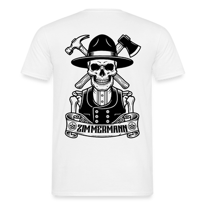 Unisex Zimmermann T-Shirt von Spreadconnect, beidseitig bedruckt mit Skull- und Zunft-Motiven, handwerker Stil, Männer T-Shirt