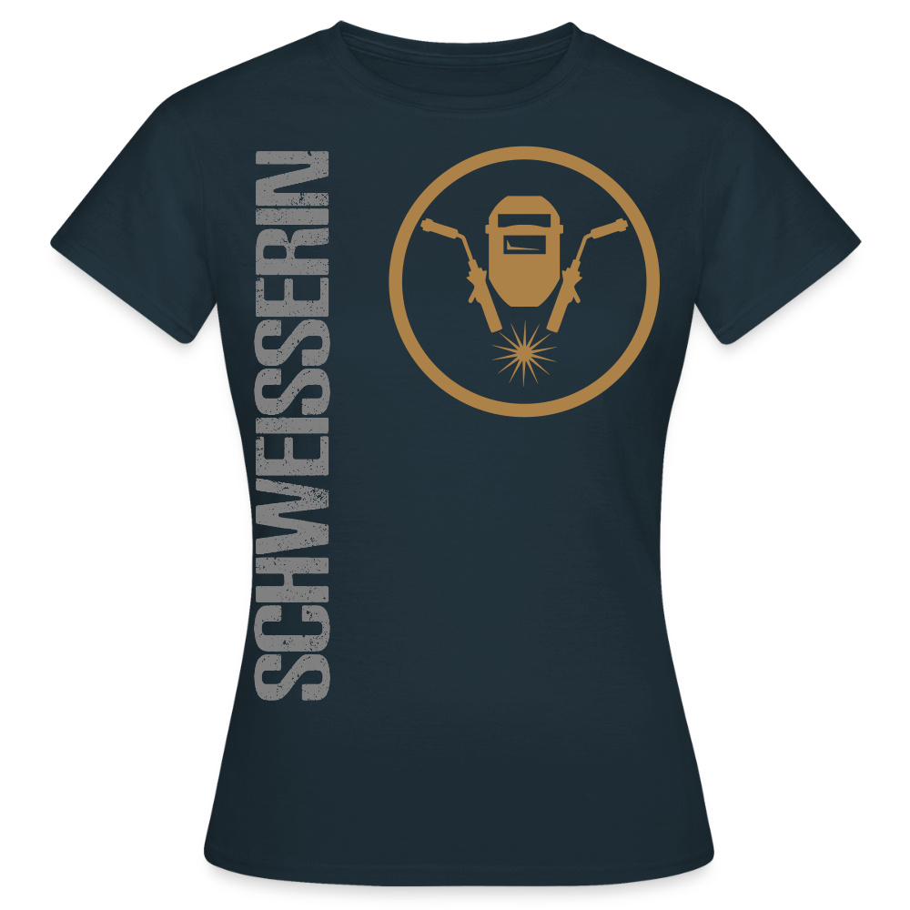Frauen T-Shirt "Schweisserin" Navy Frauen T-Shirt