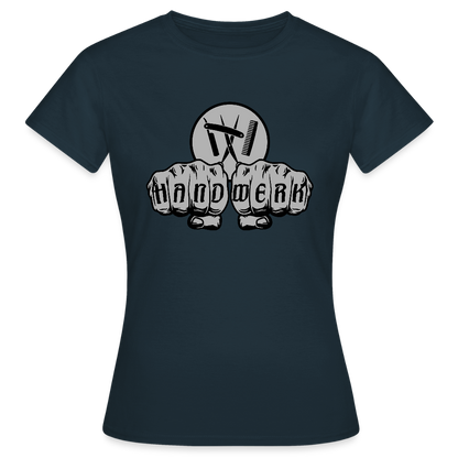 Frauen T-Shirt "Friseur" Navy Frauen T-Shirt