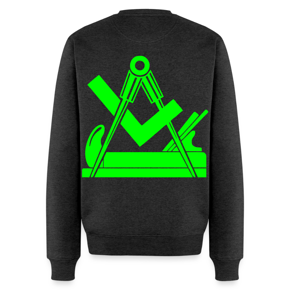 Unisex Premium Pullover "Tischler" neongrün Anthrazit meliert Männer Premium Pullover