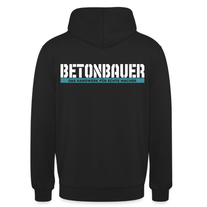 Unisex Hoodie HW-300 | MACHER "Betonbauer" Schwarz Unisex Hoodie {{ color }}