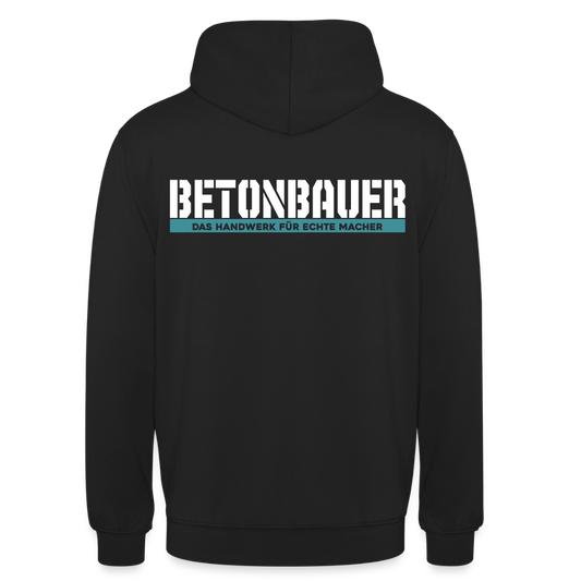 Unisex Hoodie HW-300 | MACHER "Betonbauer" Schwarz Unisex Hoodie {{ color }}