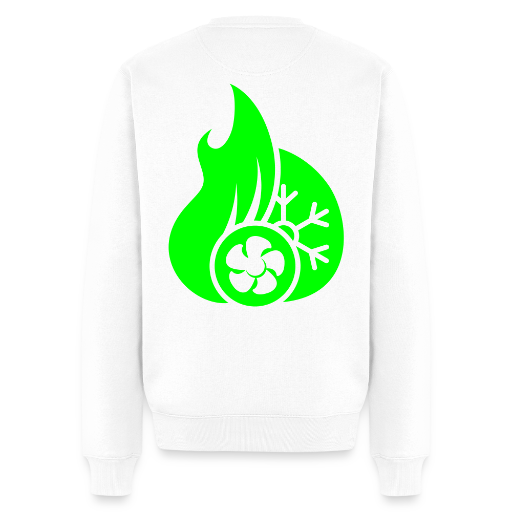 Unisex Premium Pullover "Klimatechniker" neongrün Weiß Männer Premium Pullover