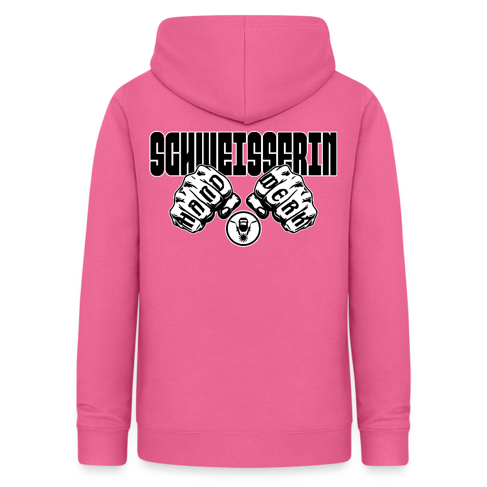 Frauen Hoodie "Schweisserin" (beidseitig beruckt) Pink Frauen Hoodie