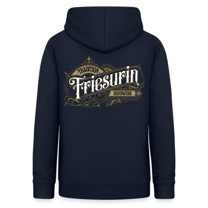 Frauen Hoodie "Friseurin" Nostalgie Handwerk Navy Frauen Hoodie