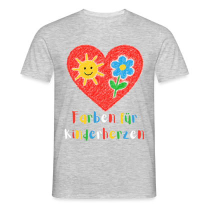 Unisex T-Shirt "Farben für Kinderherzen" Grau meliert Männer T-Shirt