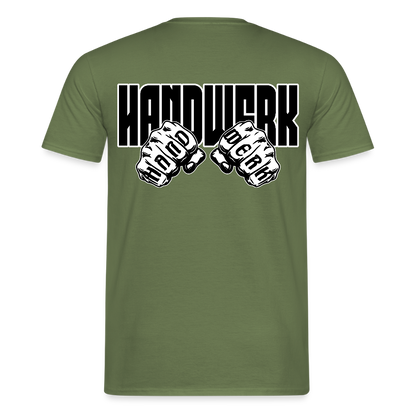 Unisex T-Shirt "Handwerk" (beidseitig bedruckt) Militärgrün Männer T-Shirt