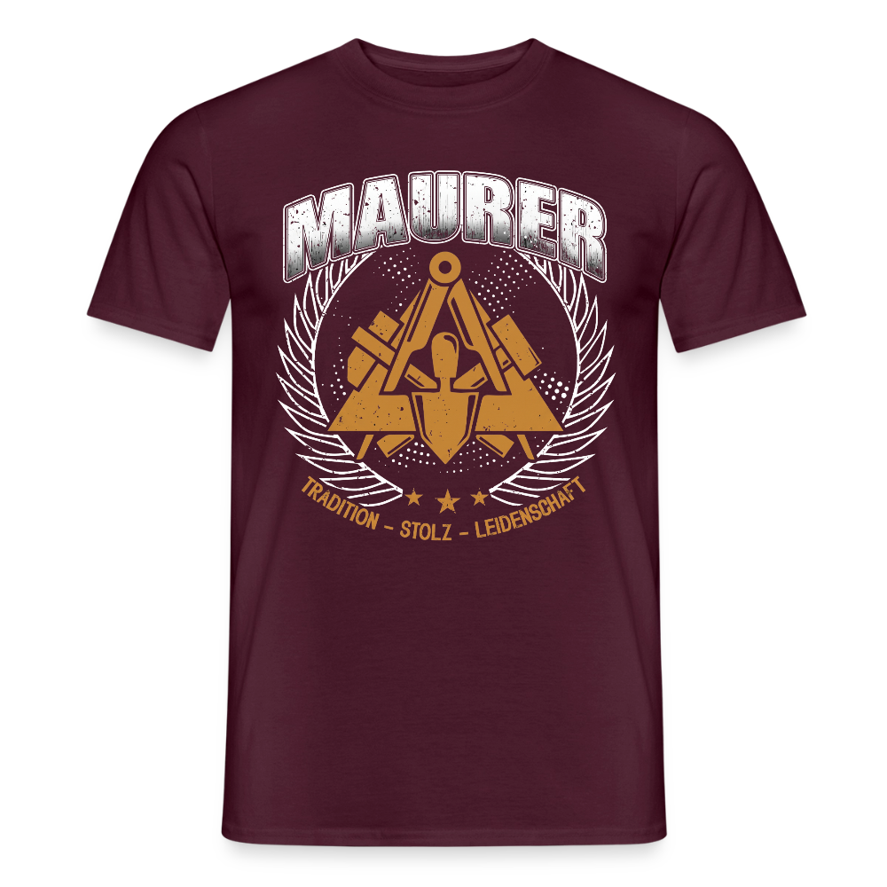 Unisex Maurer T-Shirt von Spreadconnect, bequemes Männer T-Shirt mit traditionellem Design, zeigt Maurer-Symbol auf weißem Hintergrund