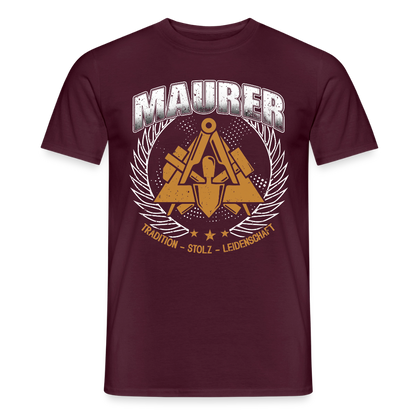 Unisex Maurer T-Shirt von Spreadconnect, bequemes Männer T-Shirt mit traditionellem Design, zeigt Maurer-Symbol auf weißem Hintergrund