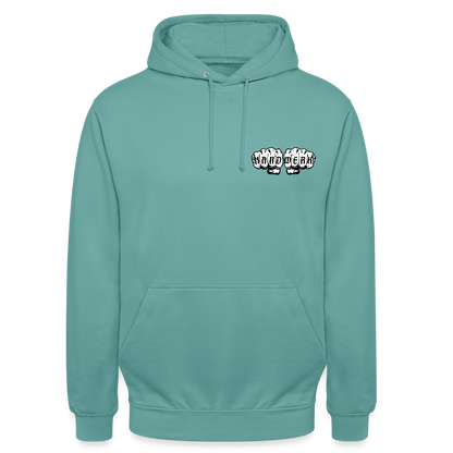 Unisex Hoodie "Gebäudereiniger" (beidseitig bedruckt) - Pastelltürkis